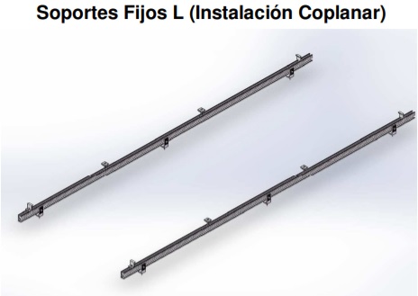 [EXT-EC-2] Soportes Fijos L (Instalación Coplanar) Paquete de extensión para 2 módulos.